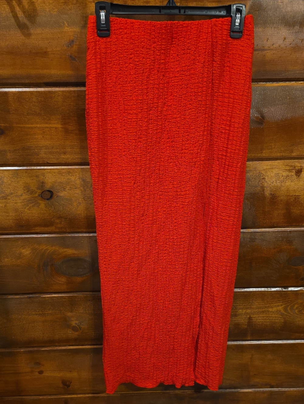 Women’s Red Textured Maxi Skirt